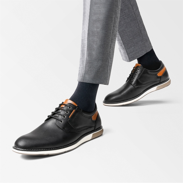 Men's Modern Casual Oxford Shoes - BLACK - 7